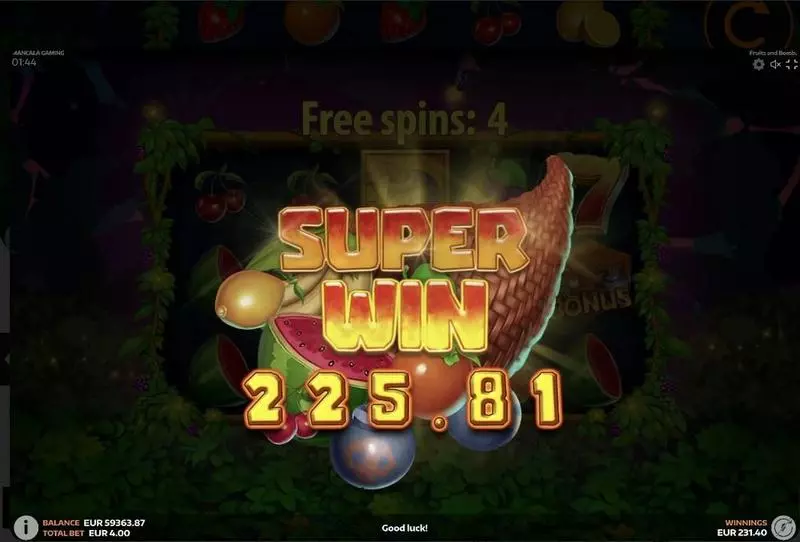 Fruits and Bombs Slots Mancala Gaming Free Spins