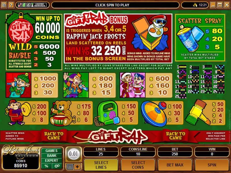 Gift Rap Slots Microgaming Second Screen Game