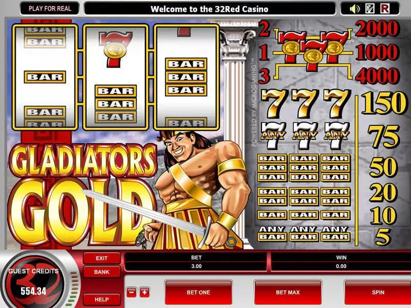 Gladiator's Gold Slots Microgaming 