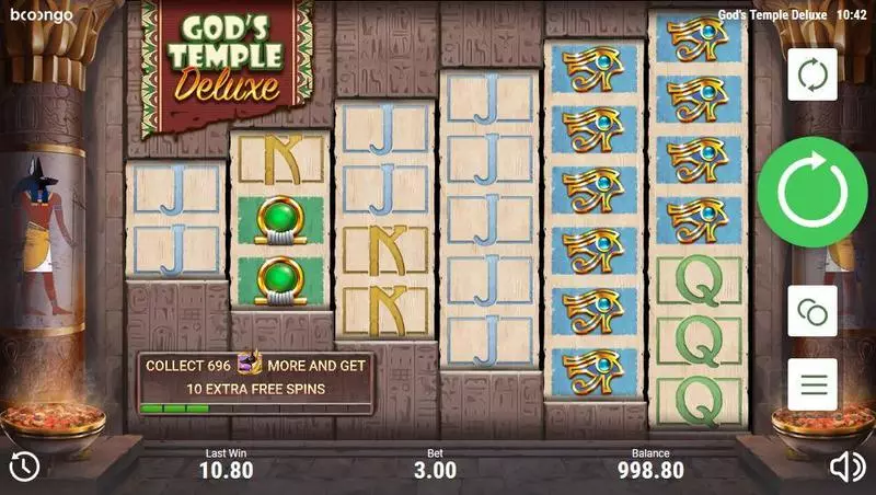 God's Temple Deluxe Slots Booongo Accumulated Bonus