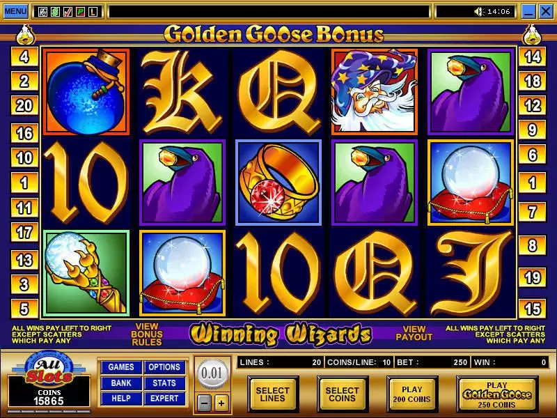 Golden Goose - Winning Wizards Slots Microgaming Free Spins