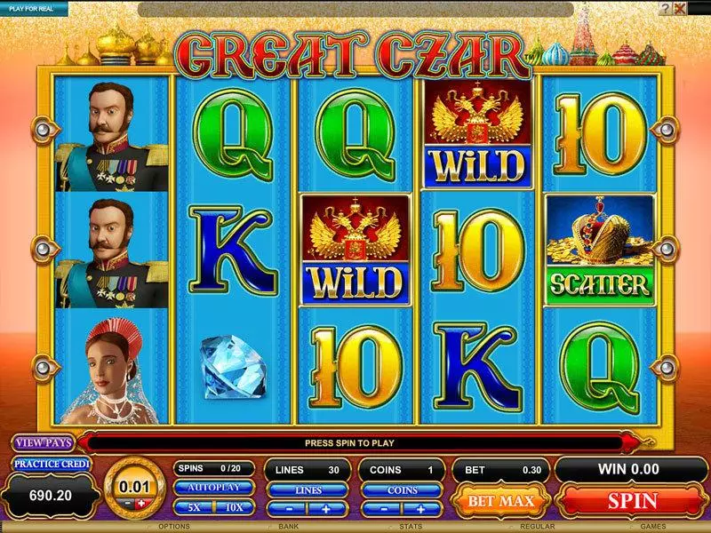 Great Czar Slots Microgaming Free Spins