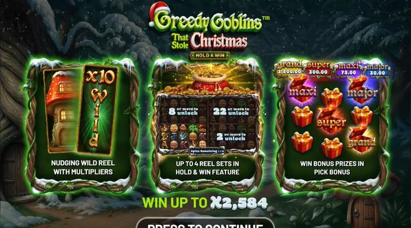 Greedy Goblins That Stole Christmas Slots BetSoft Hold and WinPick a BoxWild Reels