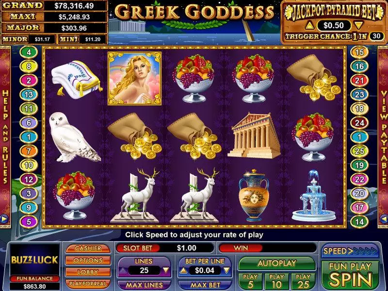 Greek Goddess Slots NuWorks Jackpot bonus game