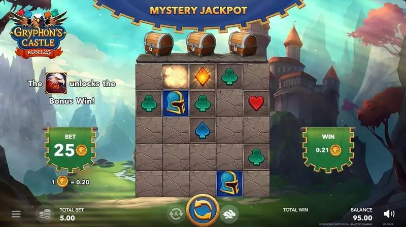 Gryphon's Castle Rush 25 Slots Mascot Gaming Jackpot bonus game