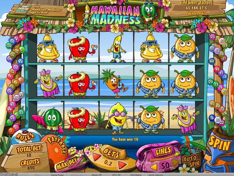 Hawaiian Madness Slots bwin.party Jackpot bonus game