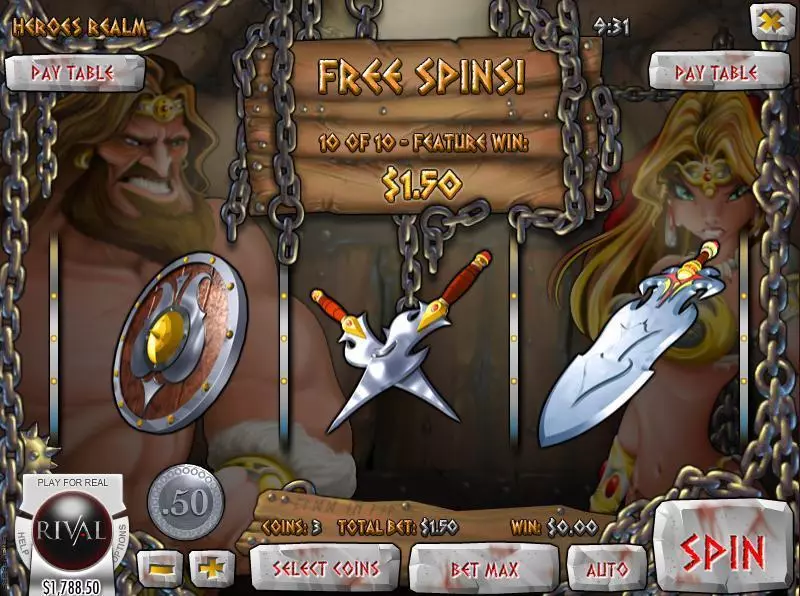 Heroes' Realm Slots Rival Free Spins