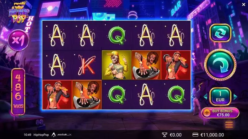 HipHopPop Slots AvatarUX Free Spins