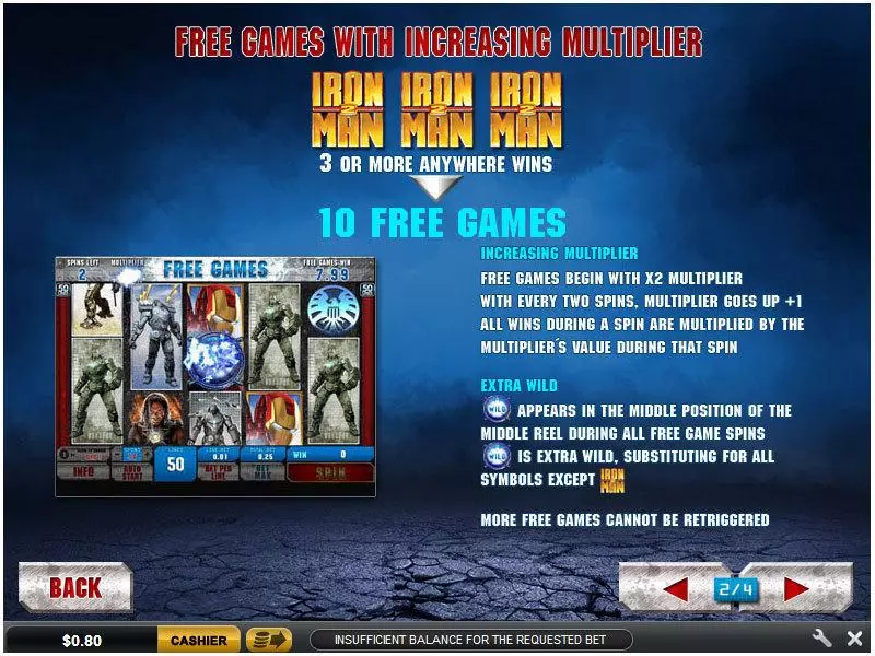 Iron Man 2 50 Line Slots PlayTech Jackpot bonus game