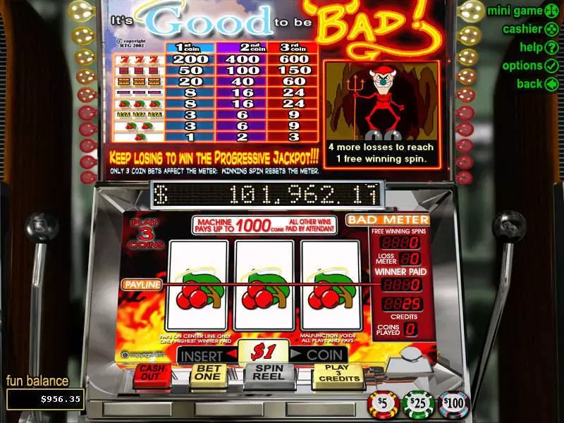 It's Good to be Bad Slots RTG Free Spins
