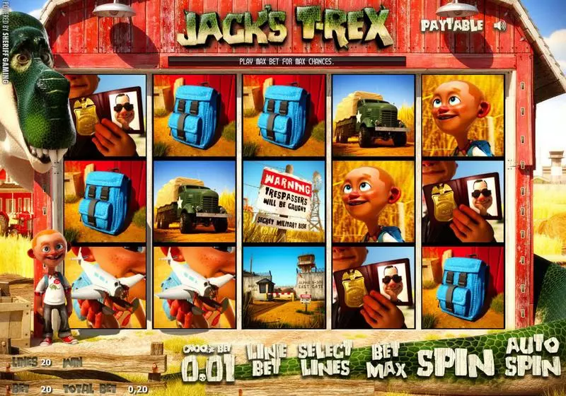 Jack's T-Rex Slots Sheriff Gaming Pick a Box