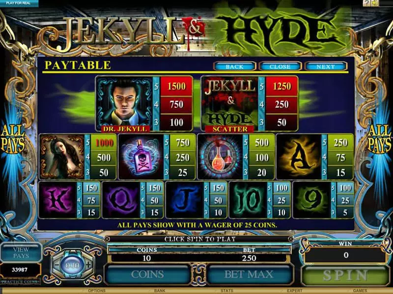 Jekyll and Hyde Slots Microgaming Free Spins
