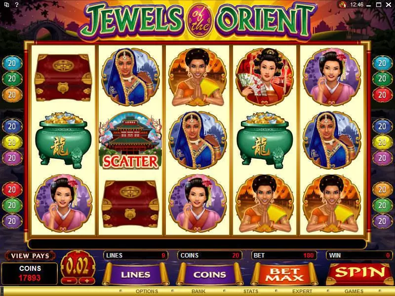 Jewels of the Orient Slots Microgaming Free Spins