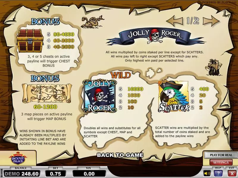 Jolly Roger Slots Play'n GO Second Screen Game