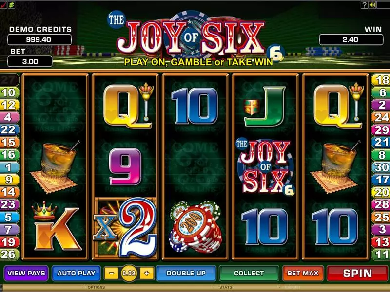 Joy of Six Slots Microgaming Free Spins