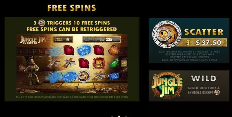 Jungle Jim El Dorado Slots Microgaming Free Spins