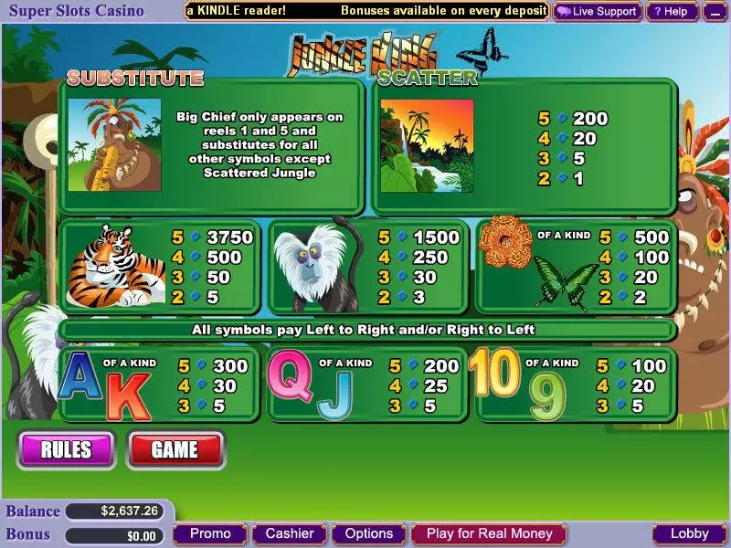 Jungle King Slots WGS Technology Second Screen Game