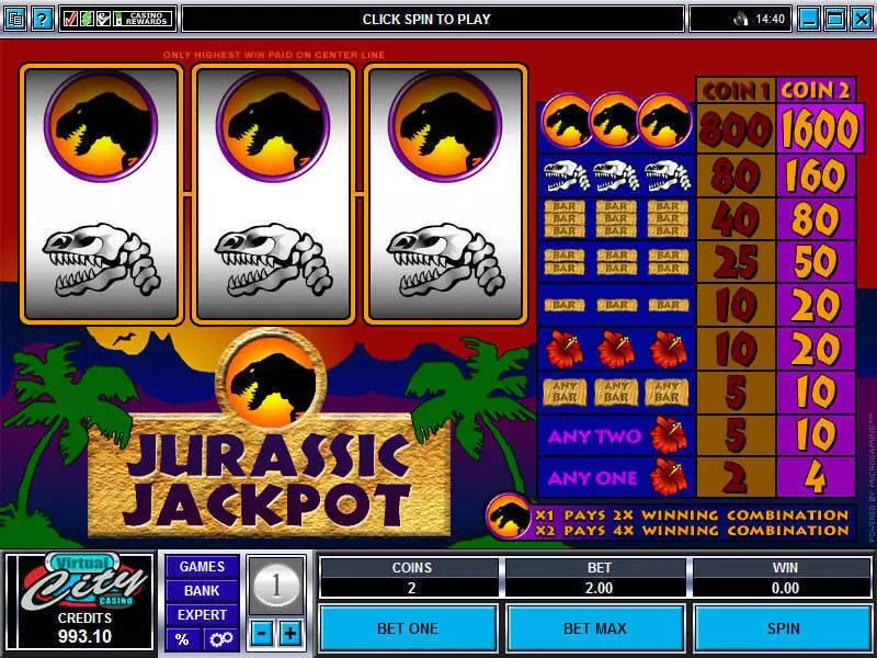 Jurassic Jackpot Slots Microgaming 