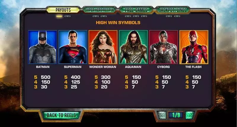 Justice League Slots PlayTech Free Spins