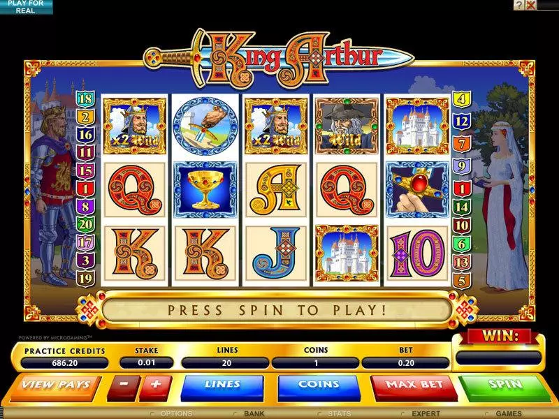 King Arthur Slots Microgaming Second Screen Game