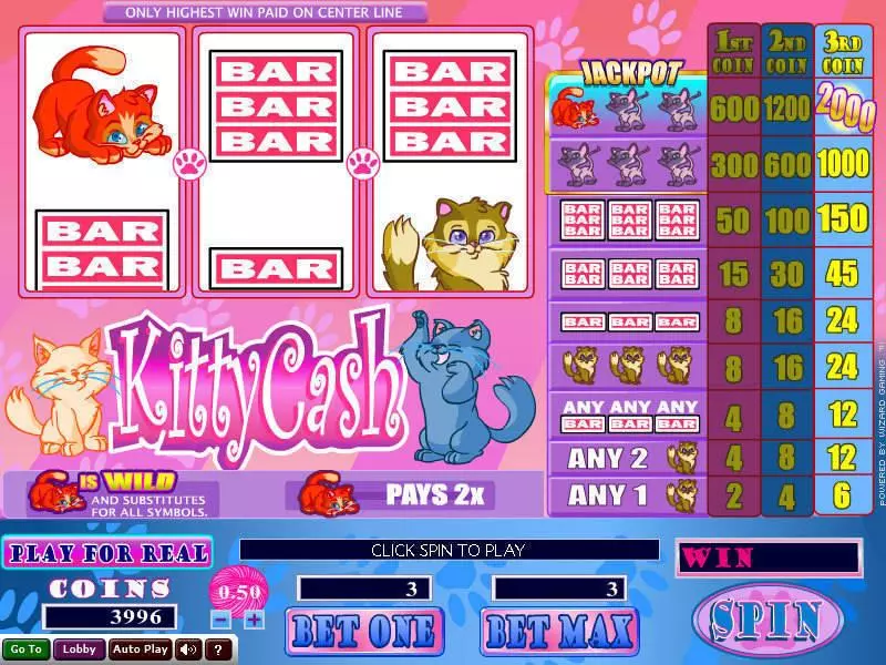 Kitty Cash Slots Wizard Gaming 