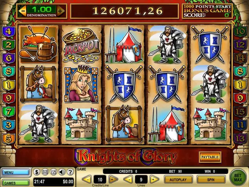 Knights of Glory Slots GTECH Free Spins