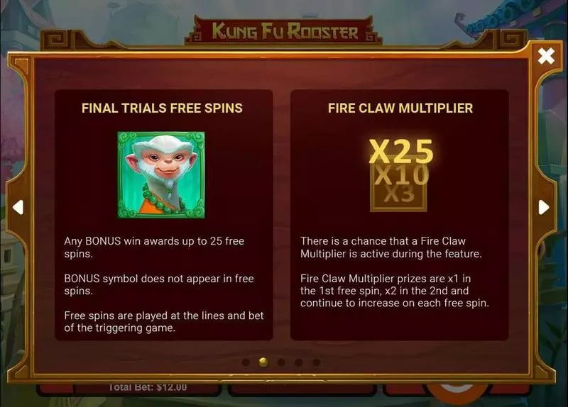 Kung Fu Rooster Slots RTG Free Spins