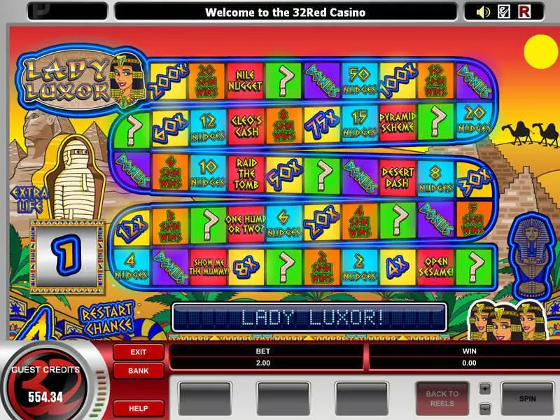 Lady Luxor Slots Microgaming Second Screen Game