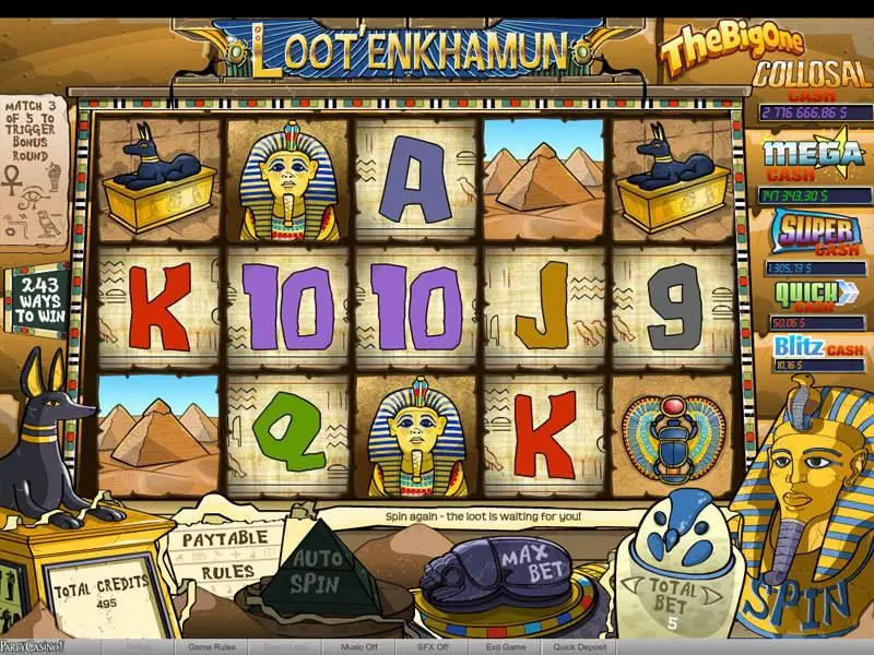 Loot'EnKhamun Slots bwin.party Free Spins