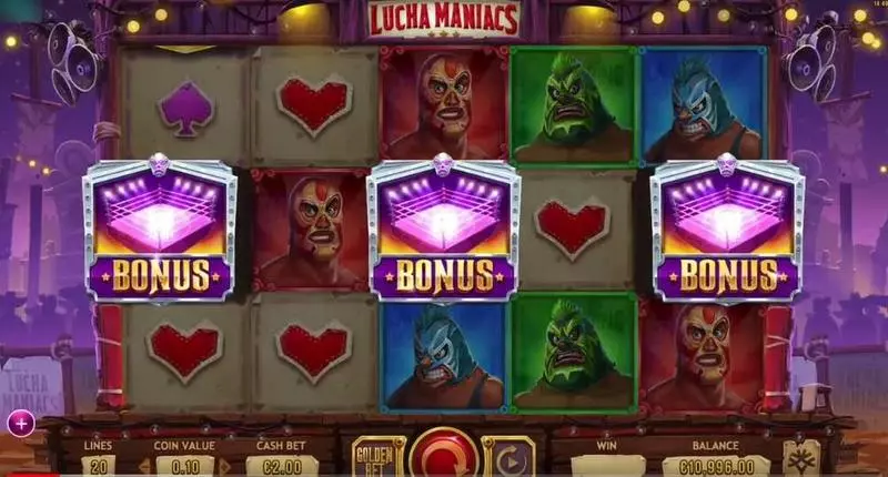 Lucha Maniacs Slots Yggdrasil Second Screen Game