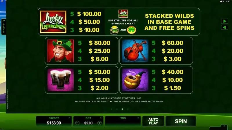 Lucky Leprechaun Slots Microgaming Free Spins