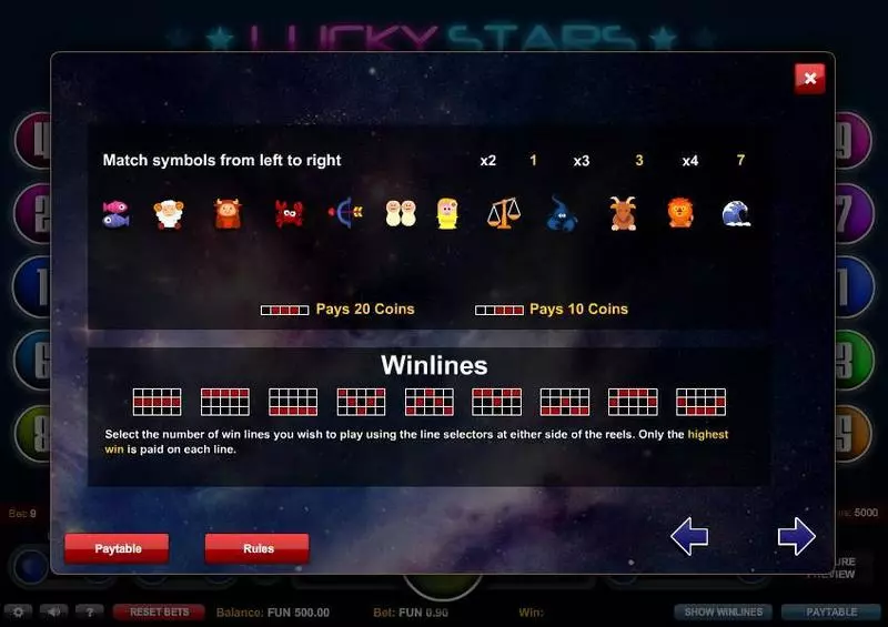Lucky Stars Slots 1x2 Gaming 
