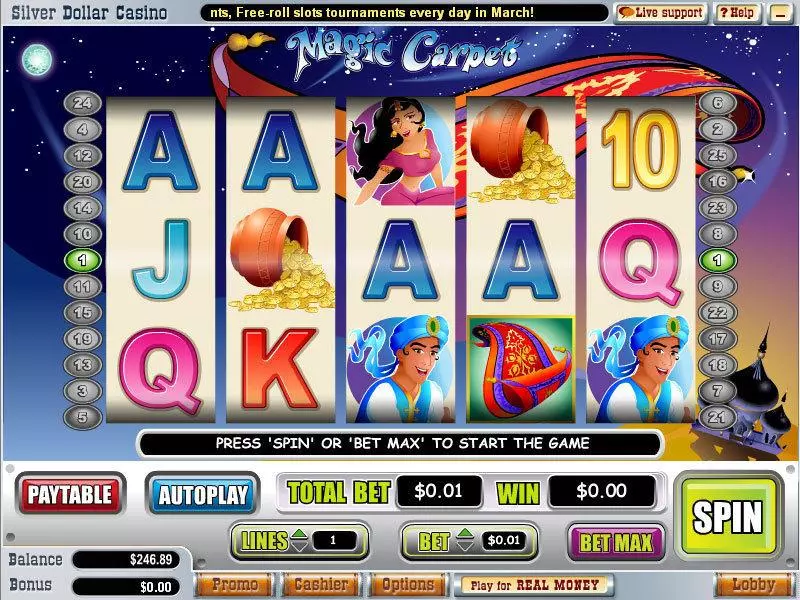Magic Carpet Slots WGS Technology Free Spins