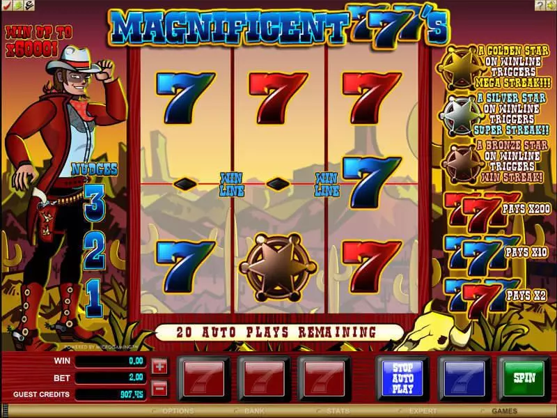Magnificent 777's Slots Microgaming Free Spins
