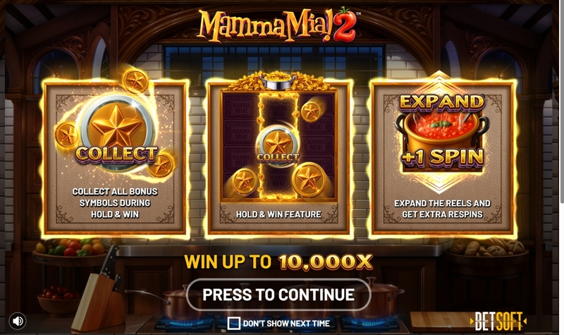 Mamma Mia 2 Slots BetSoft Bonus BuyCollect FeatureHold and Win