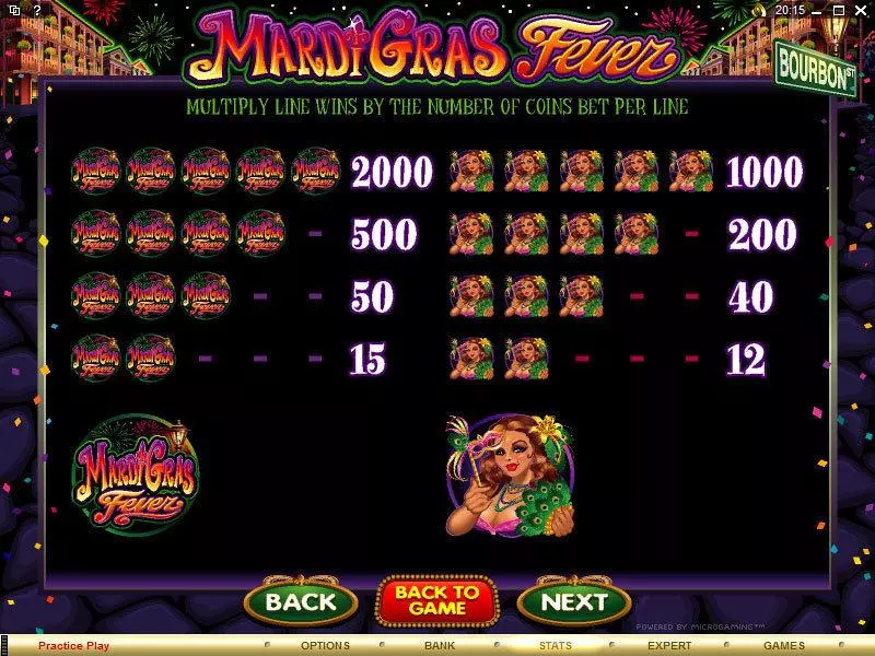 Mardi Gras Fever Slots Microgaming Free Spins