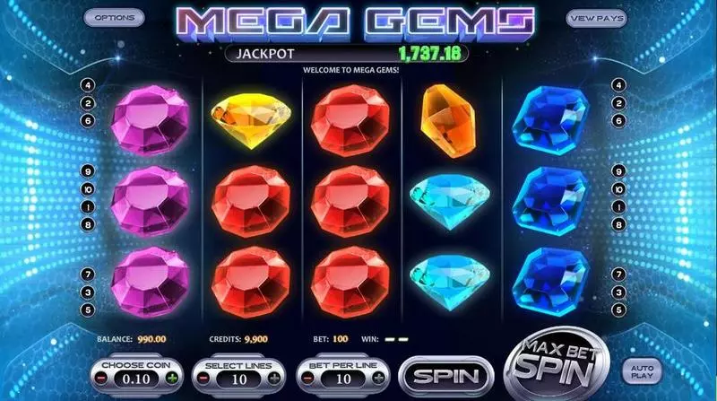 Mega Gems Slots BetSoft 