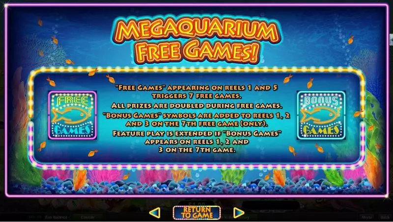 Megaquarium Slots RTG Free Spins