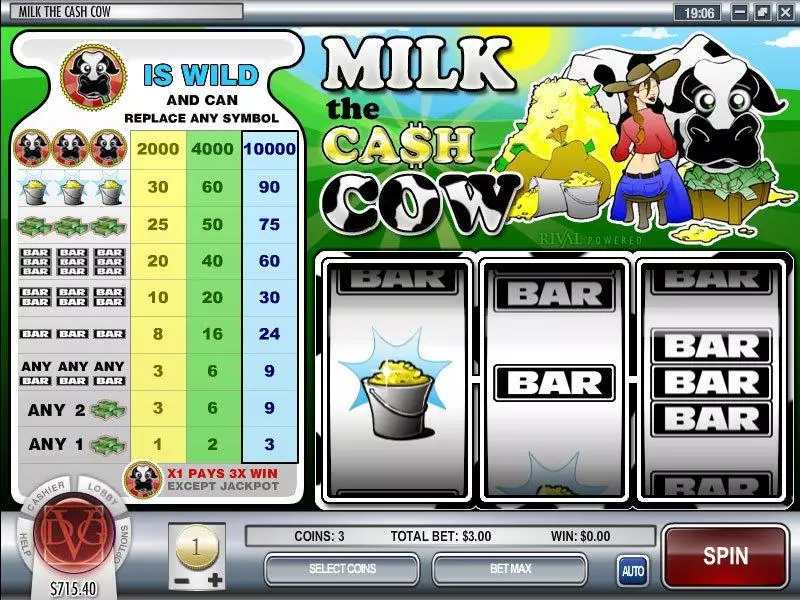 Milk the Cash Cow Slots Rival 