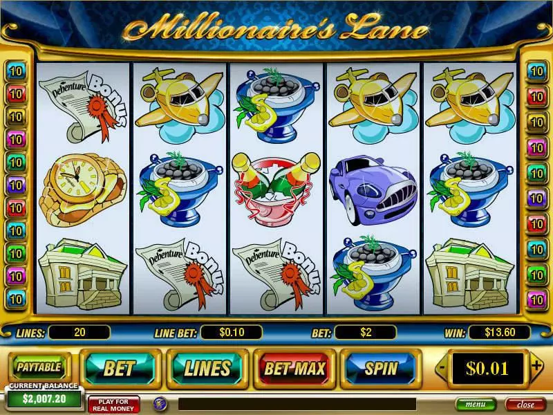 Millionaire's Lane Slots PlayTech Free Spins