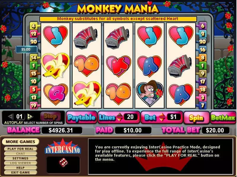 Monkey Mania Slots CryptoLogic Second Screen Game