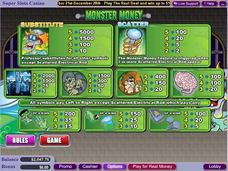 Monster Money Slots WGS Technology Second Screen Game