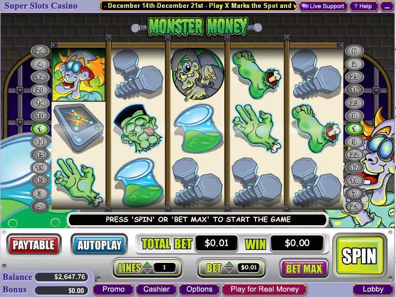 Monster Money Slots WGS Technology Second Screen Game