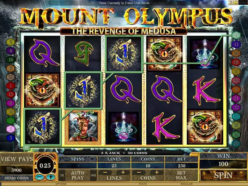 Mount Olympus - Revenge of Medusa Slots Genesis Free Spins