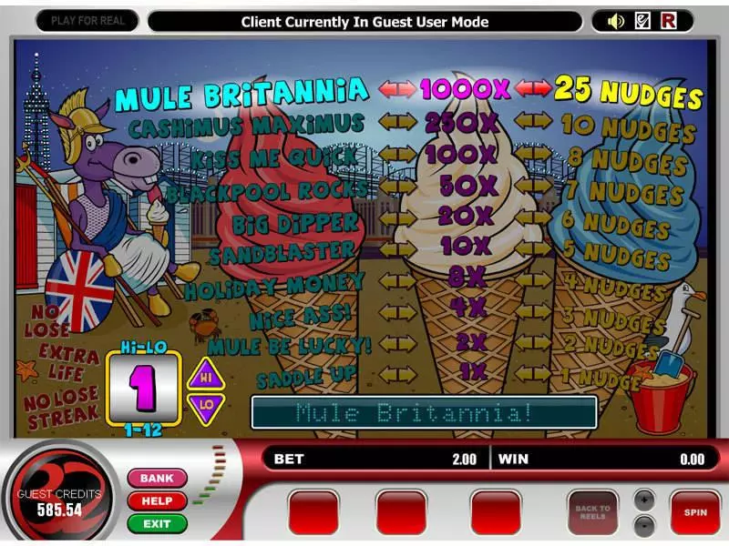 Mule Britannia Slots Microgaming Second Screen Game