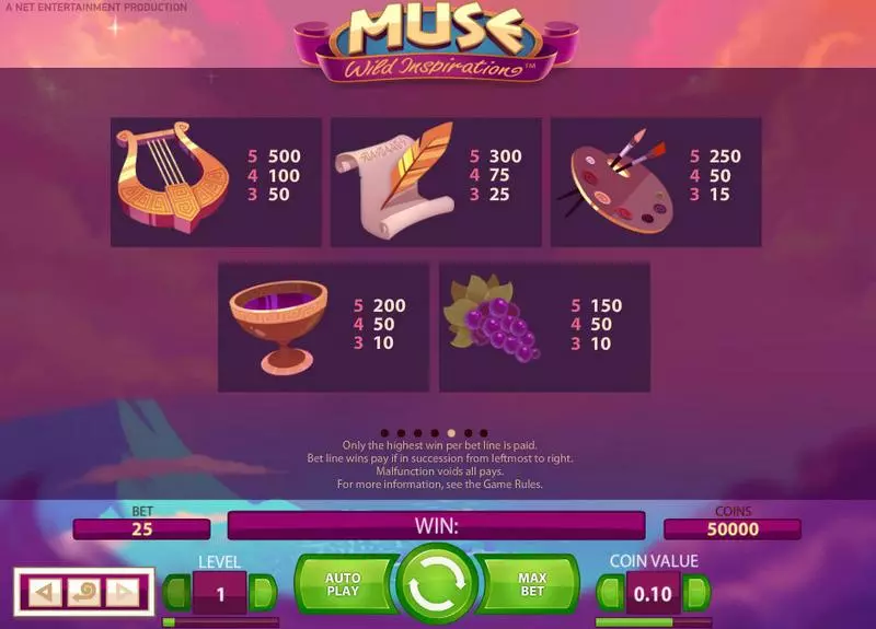 Muse Slots NetEnt Free Spins
