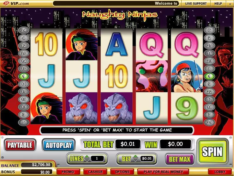 Naughty Ninjas Slots WGS Technology Re-Spin