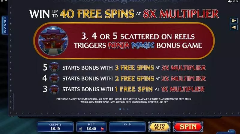 Ninja Magic Slots Microgaming Free Spins