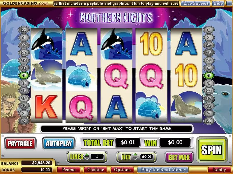 Northern Lights Slots WGS Technology Second Screen Game