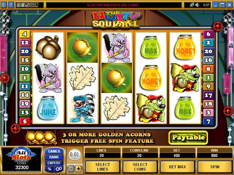 Nutty Squirrel Slots Microgaming Free Spins